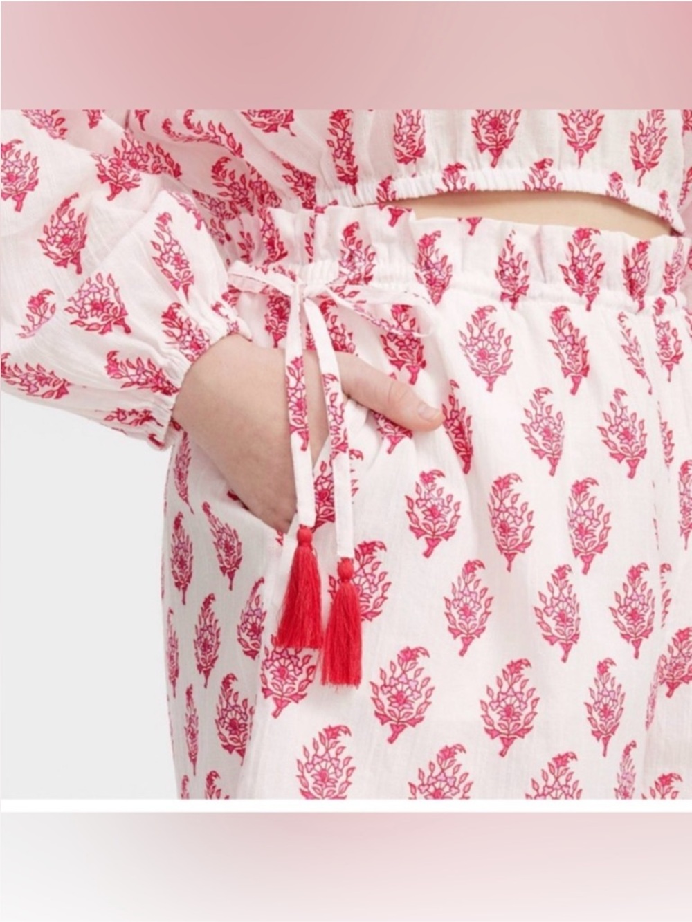 NWT Roller Rabbit x Target Bouquet Side-Tie Beach Pull-On Shorts Pink - XS - Picture 3 of 4
